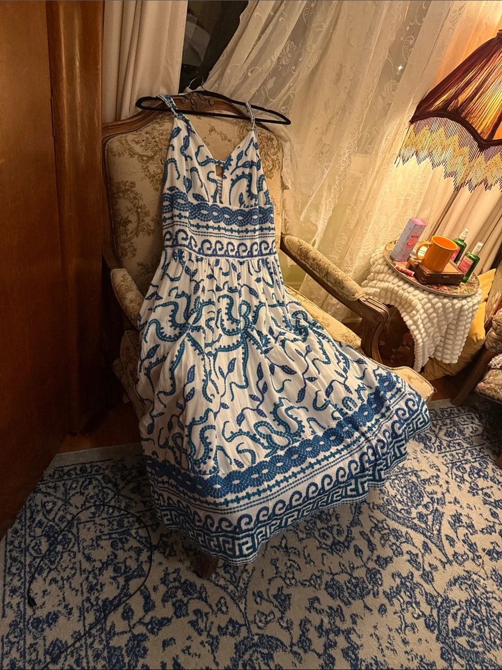 Maeve by Anthropologie Sun Dress with Blue Embroidery - Picture 10 of 15